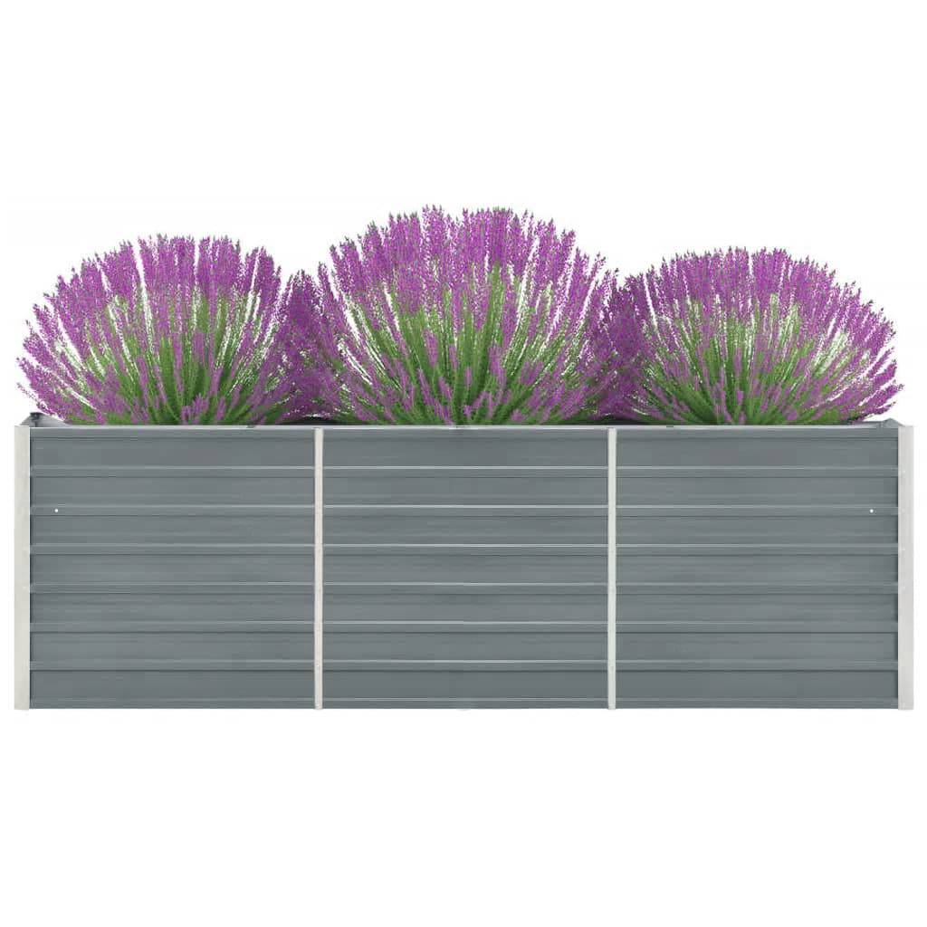 Jardinière | Lit surélevé de jardin Acier galvanisé 240x40x77 cm Gris - Image 1