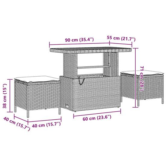 Salon de jardin modulable 9 pcs 8 places en polyrotin et bois Gris – ComfortXL Outdoor Living - Image 8