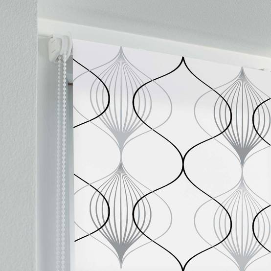 Store Enrouleur Tamisant "Lagune" 60x180cm Blanc & Gris - Image 2