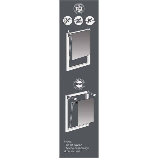 Store Enrouleur Tamisant "Lagune" 60x180cm Blanc & Gris - Image 3