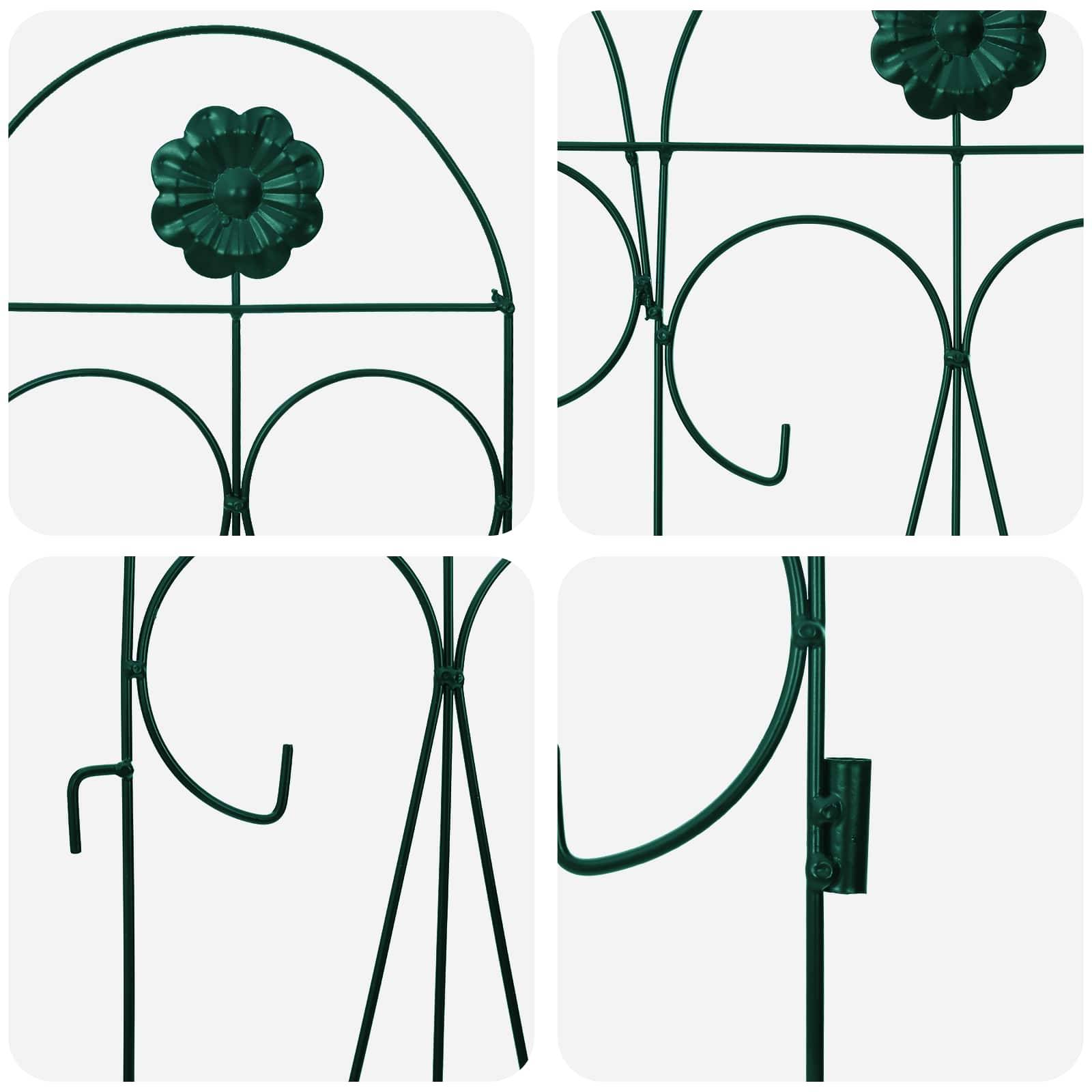 Clôture de jardin acier vert 5 pcs, Poids:3.46kg - PANGIVO - Image 6