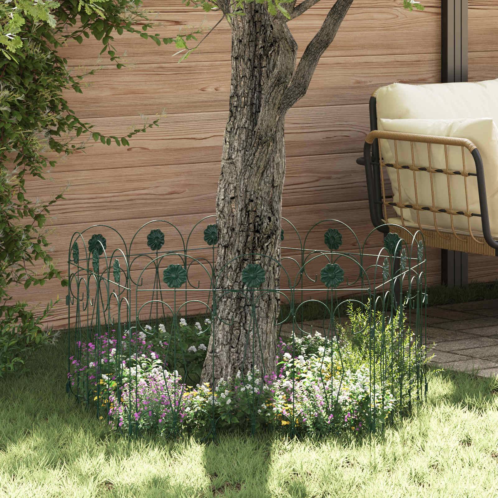 Clôture de jardin acier vert 5 pcs, Poids:3.46kg - PANGIVO - Image 3