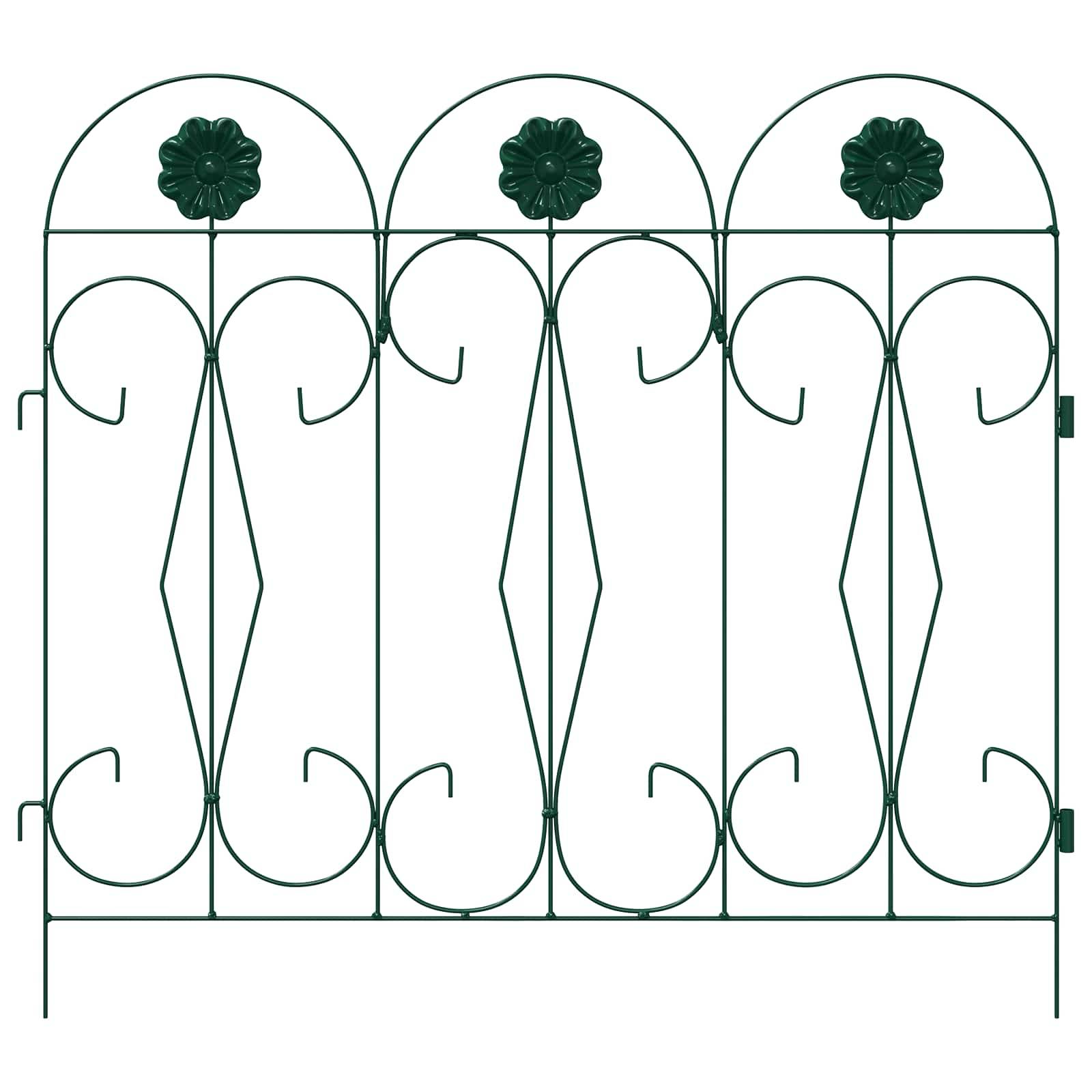 Clôture de jardin acier vert 5 pcs, Poids:3.46kg - PANGIVO - Image 5