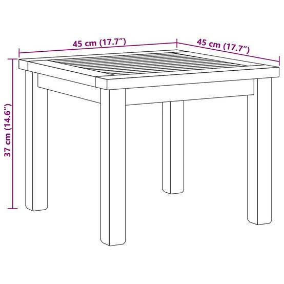 Table basse bois de teck massif marron 45 x 45 x 36 cm - PANGIVO - Image 8