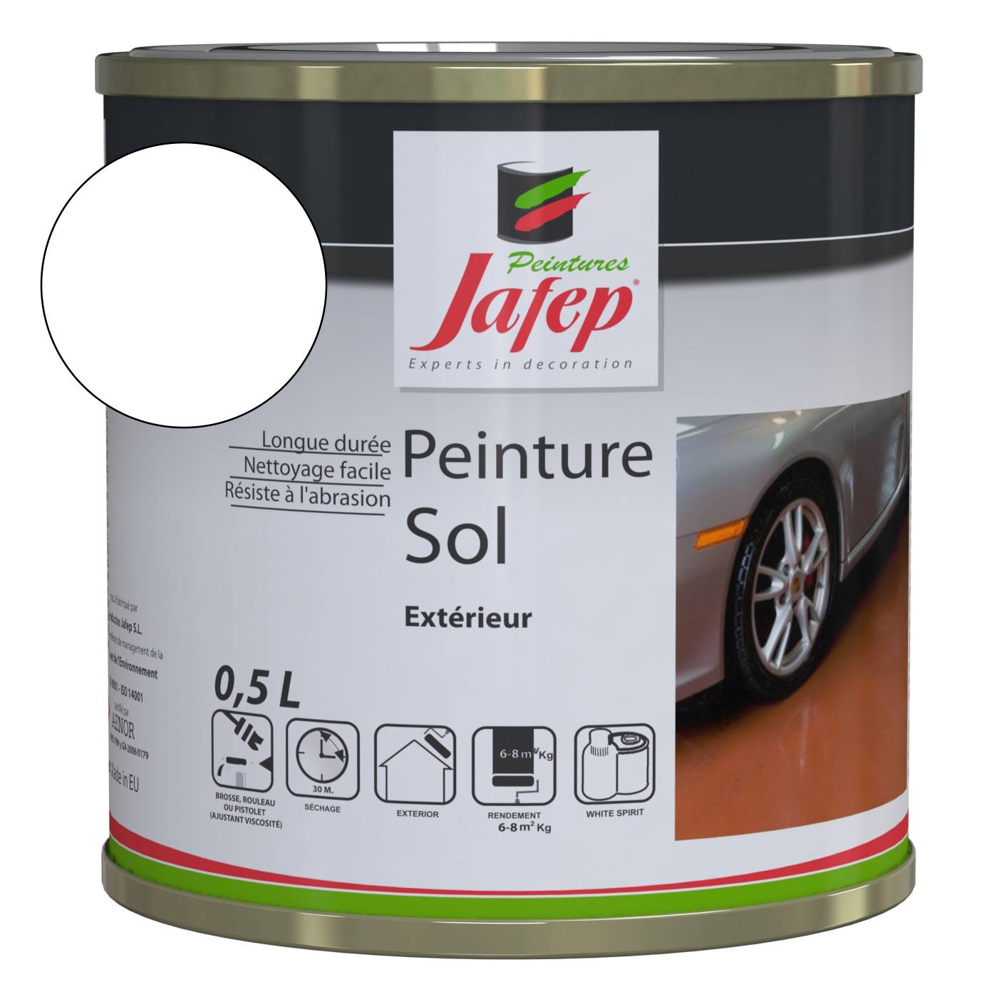 Peinture sol Jafep blanc - 0,5L - Image 1
