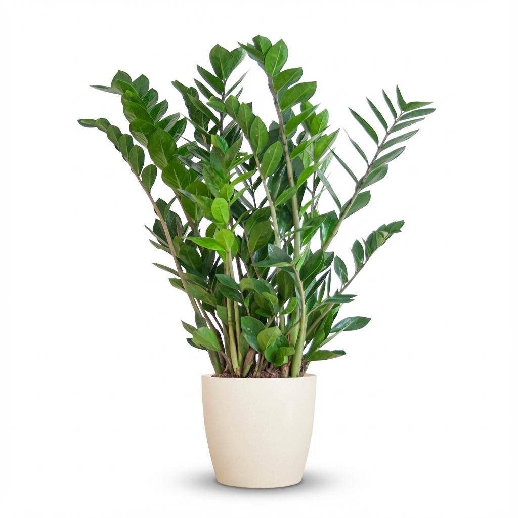 Zamioculcas Zamiifolia - Pot de 21cm - Hauteur 80cm - Blanc - Plantes d'intérieur