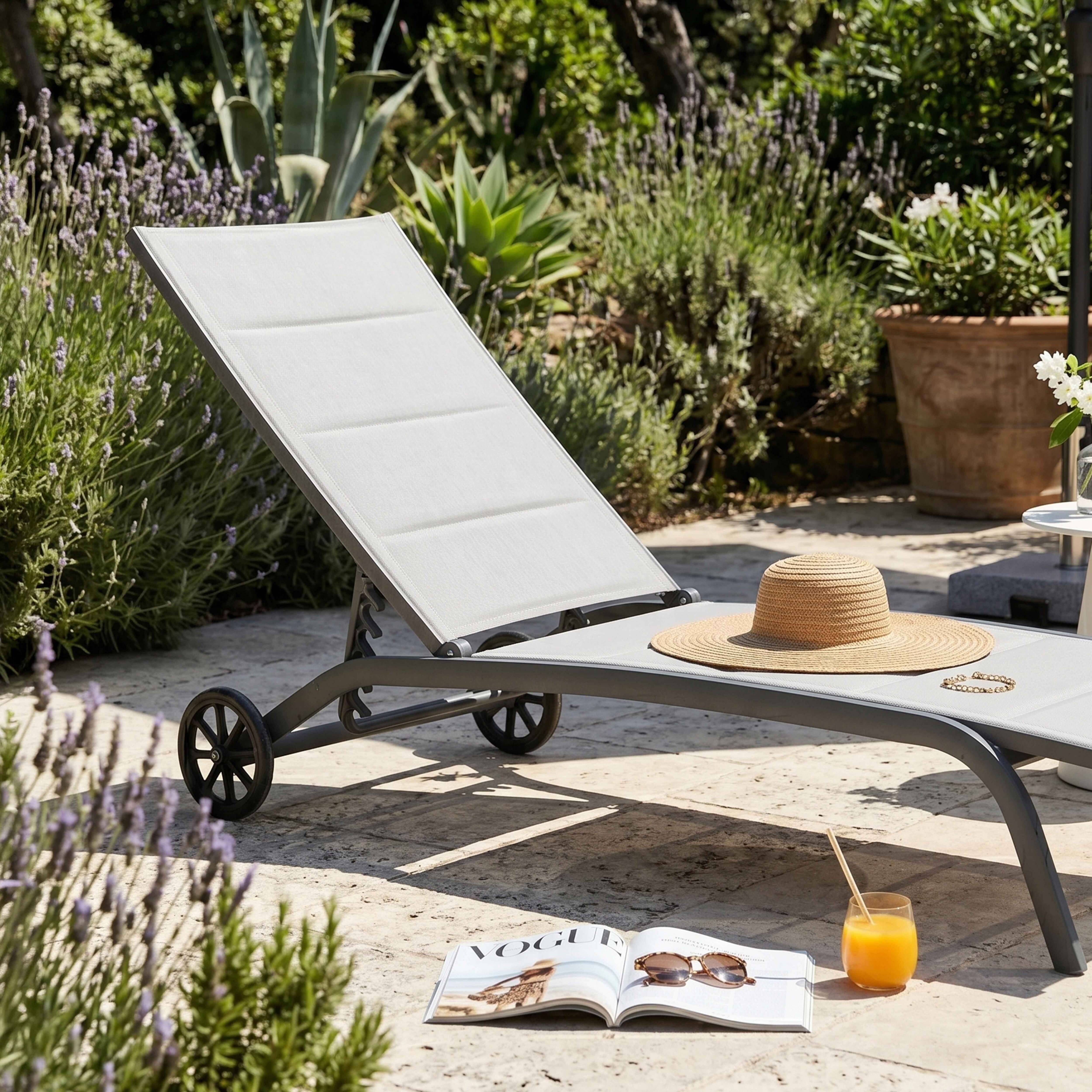 Oviala - Lot de 2 bains de soleil en aluminium gris Santa Monica - Oviala - Image 3