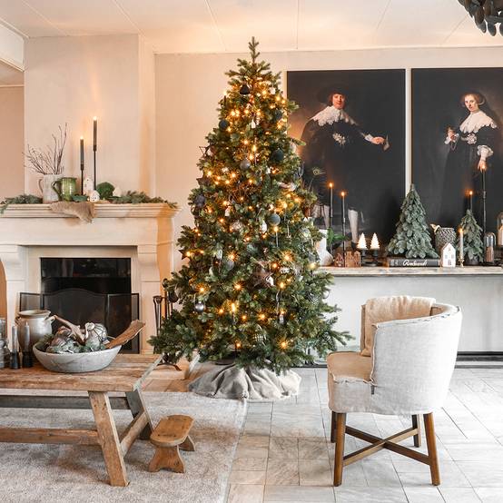 Sapin de Noël artificiel réaliste en PE/PVC 180 cm - Épicéa blanc conique - Little Grove - Image 2