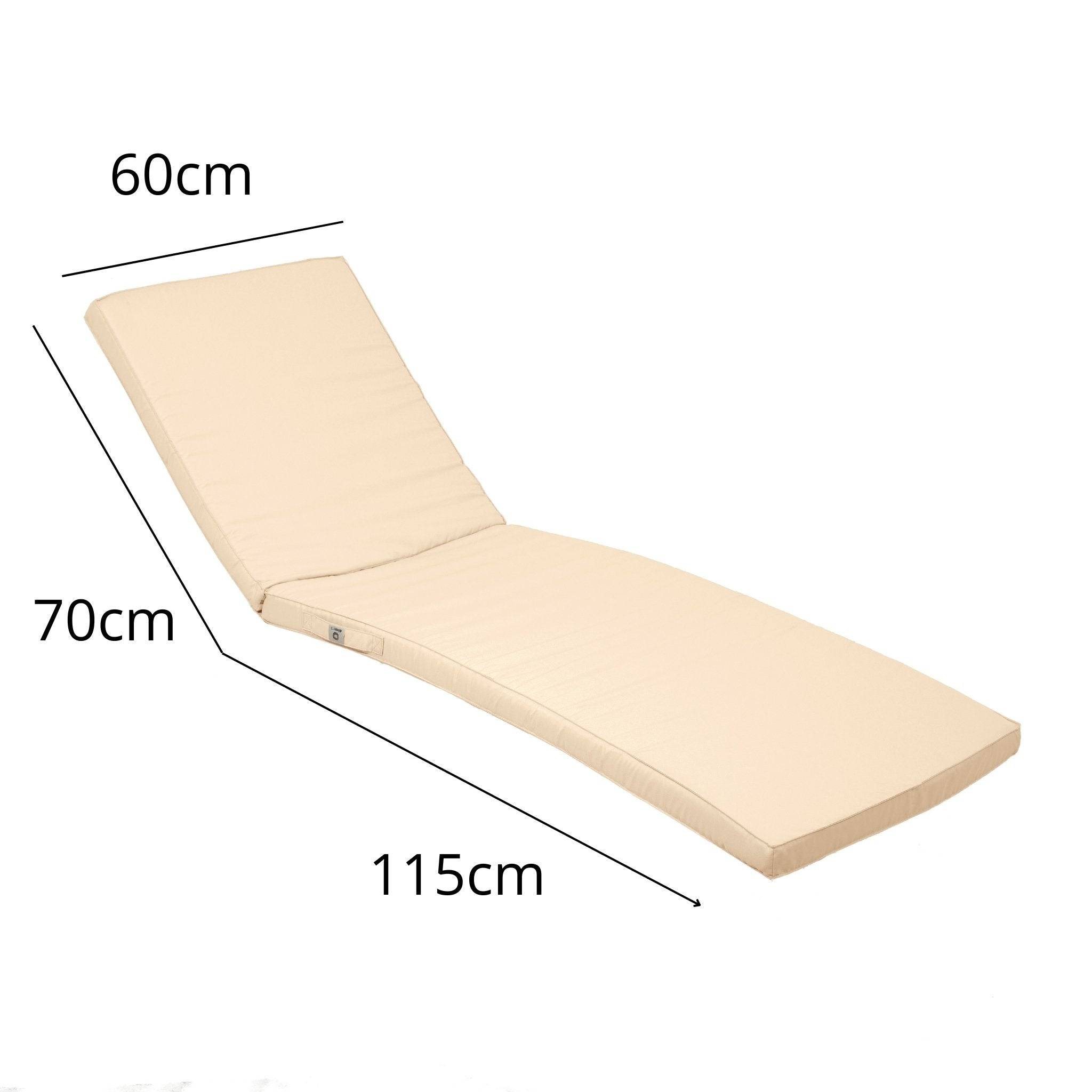 Coussin pour transat déhoussable 185x55x4cm beige - Déco arts - Image 5