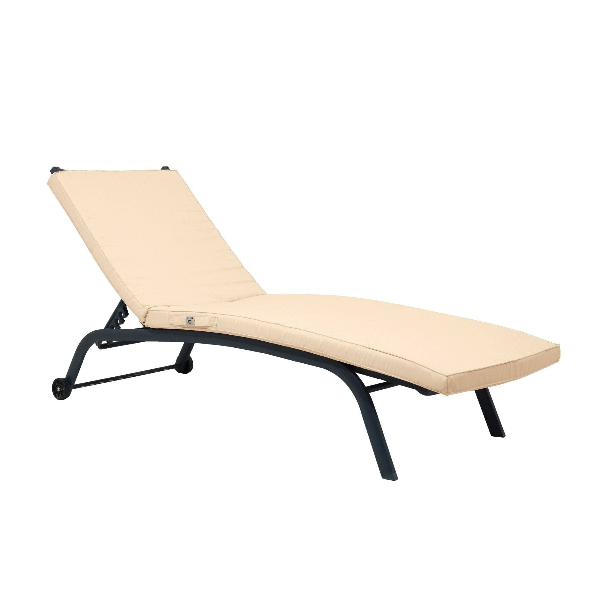 Coussin pour transat déhoussable 185x55x4cm beige - Déco arts - Image 3