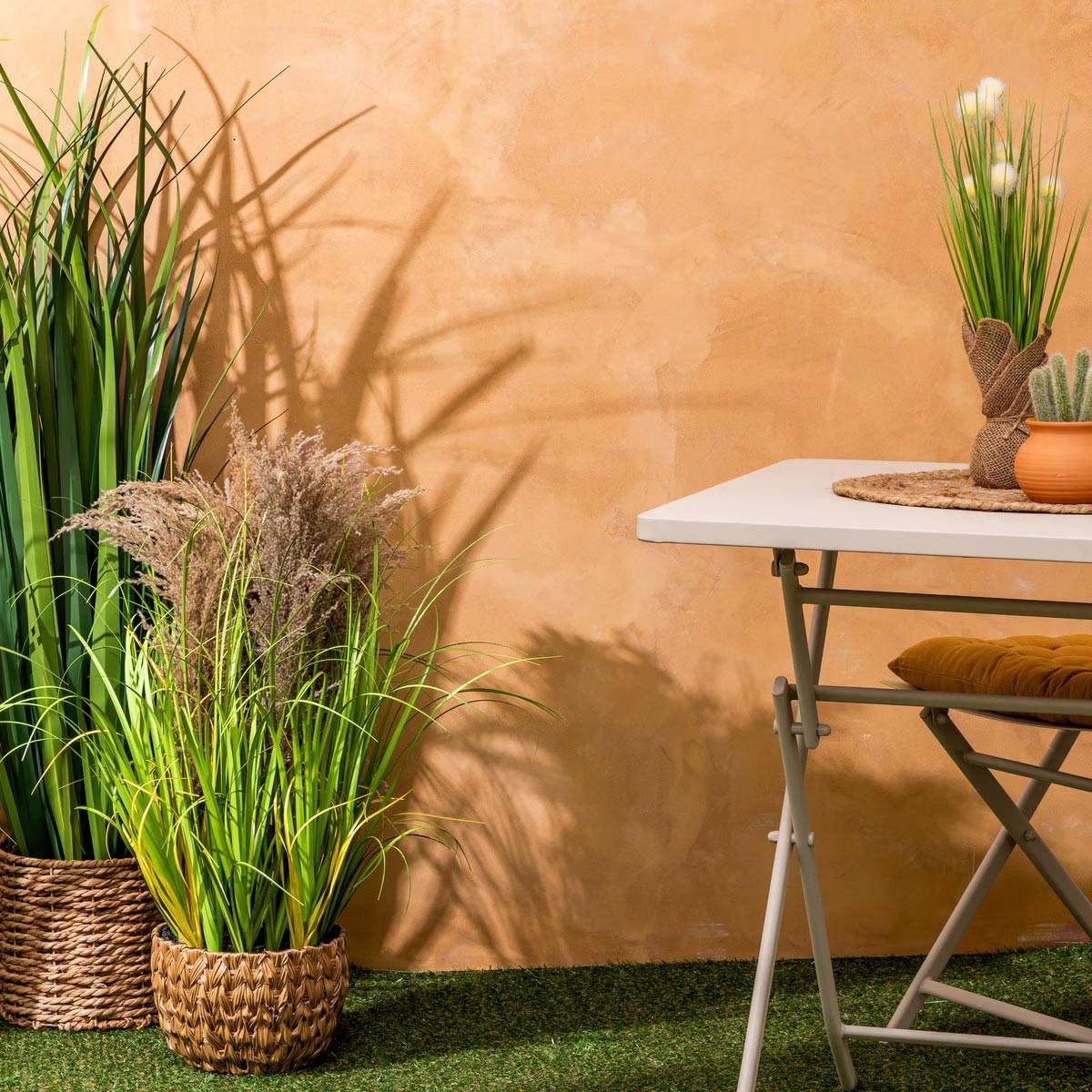 Plante artificielle Bouquet d'herbes en pot H 80 cm - Image 4