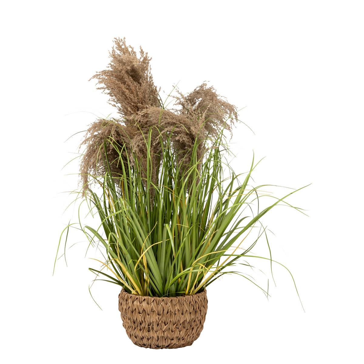 Plante artificielle Bouquet d'herbes en pot H 80 cm - Image 1