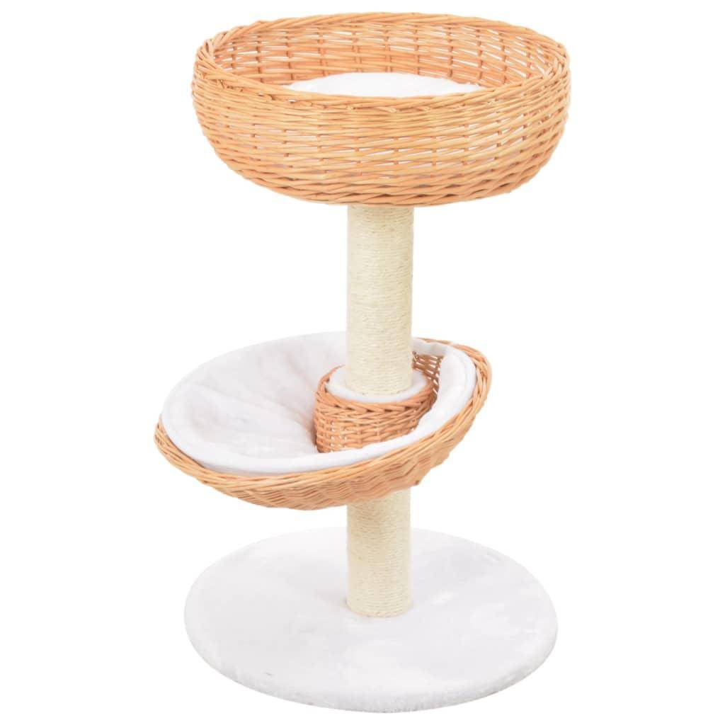 Helloshop26 - Arbre à chat griffoir grattoir niche jouet animaux peluché en sisal naturel bois de saule - Image 1