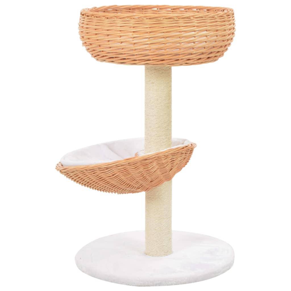 Helloshop26 - Arbre à chat griffoir grattoir niche jouet animaux peluché en sisal naturel bois de saule - Image 2