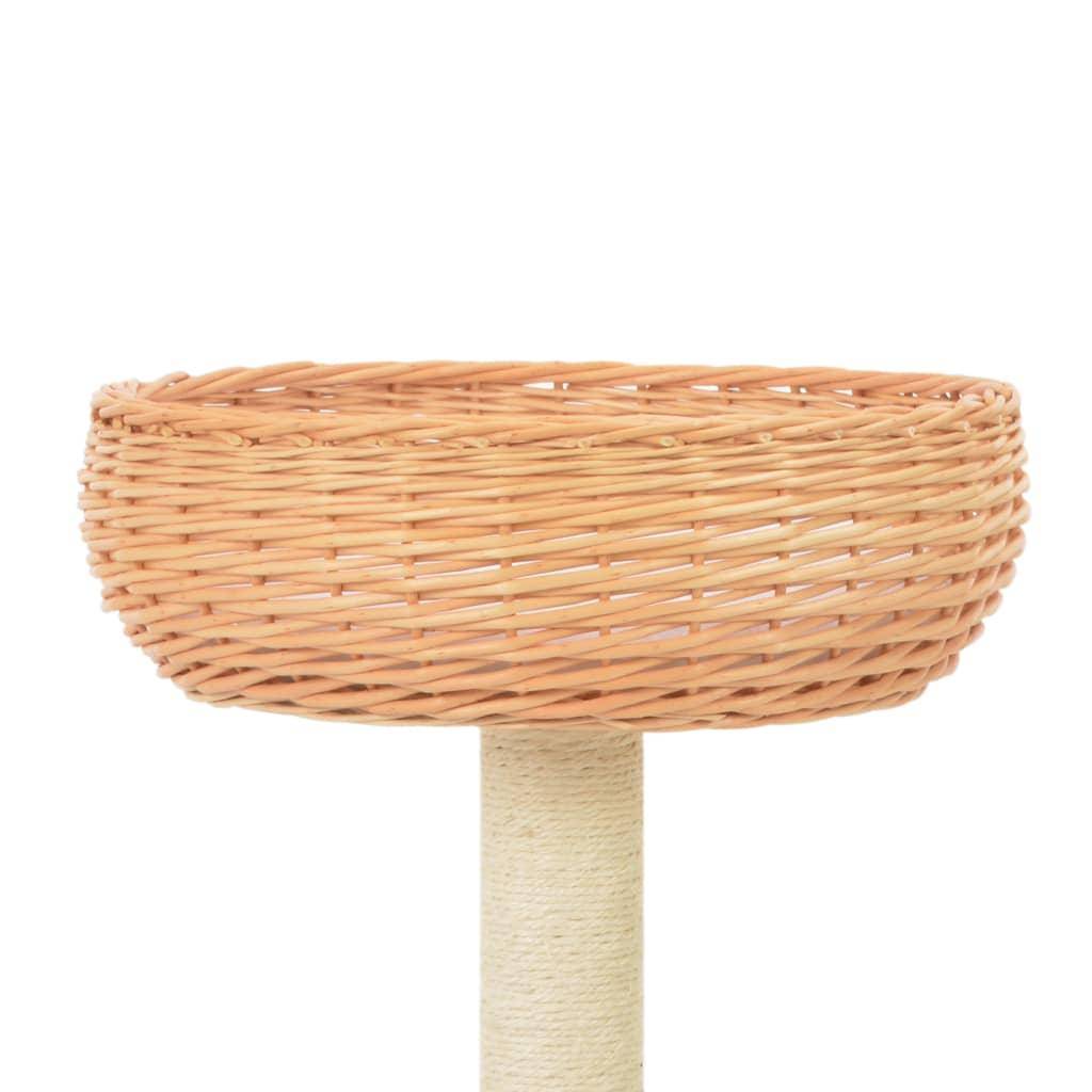Helloshop26 - Arbre à chat griffoir grattoir niche jouet animaux peluché en sisal naturel bois de saule - Image 3