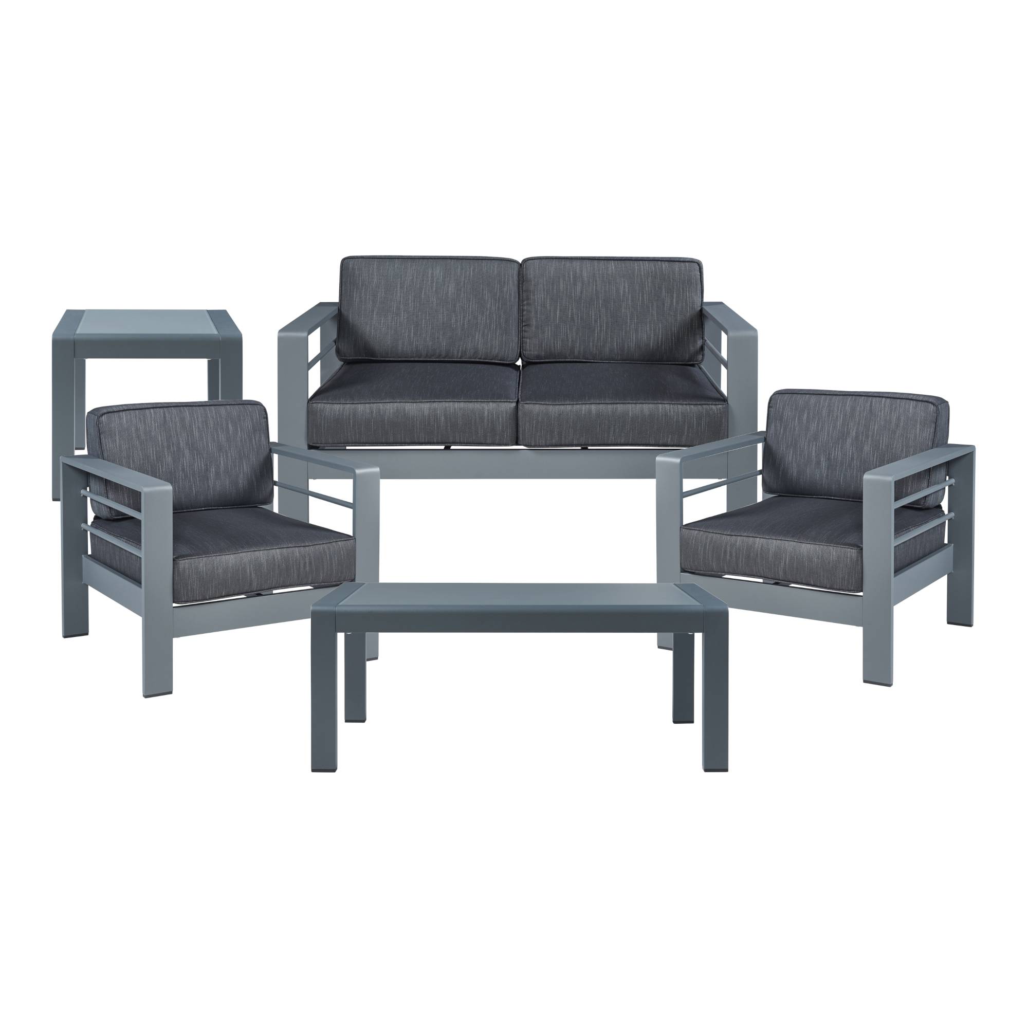 Casa.Pro - Salon de jardin 5 pièces Avise anthracite gris foncé casa.pro - Image 1