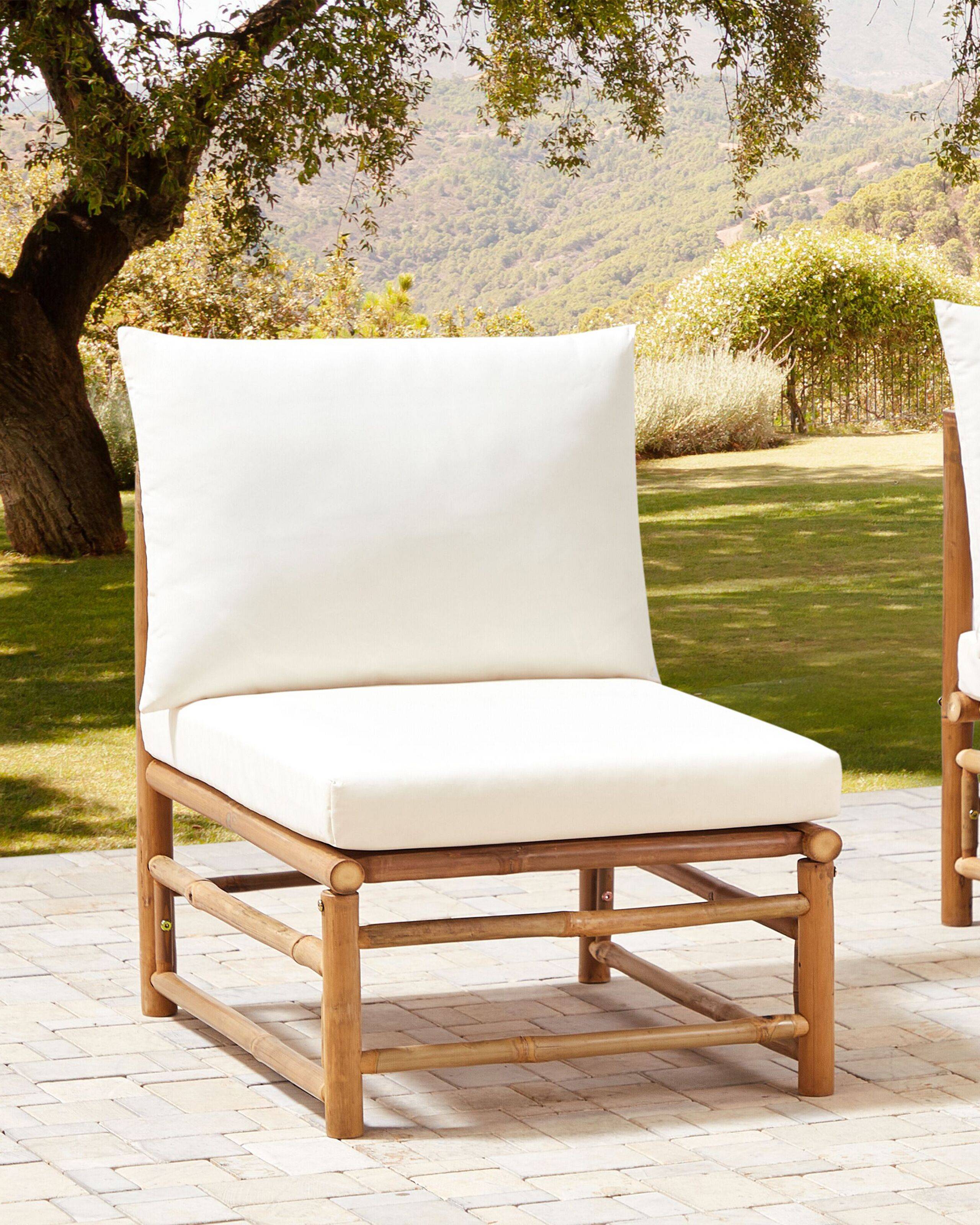 Beliani - Fauteuil Bambou Blanc cassé CERRETO - Beliani - Image 1