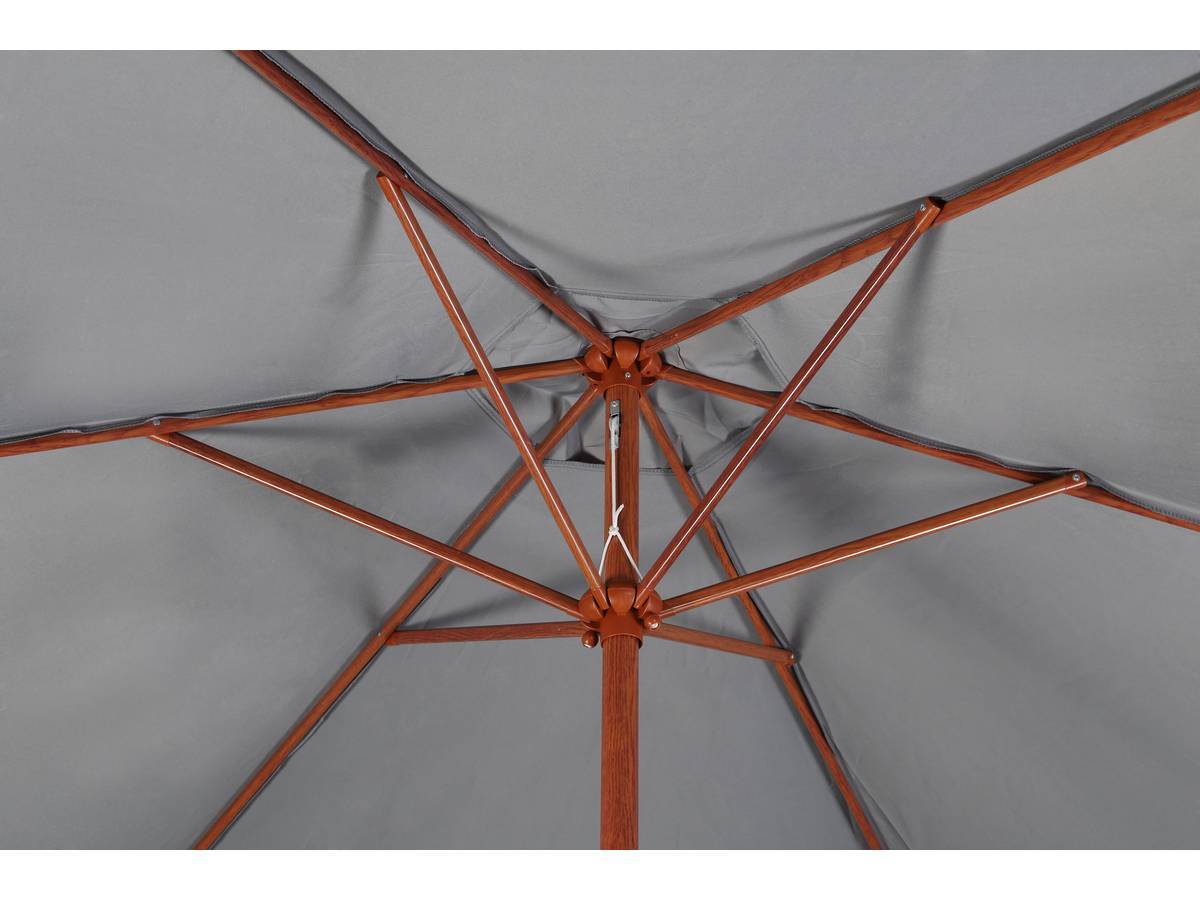 Habitat Et Jardin - Parasol Jardin Droit Alu Finition Bois "luz" - Rond - ø 3m - Gris -habitat Et Jardin - Image 3