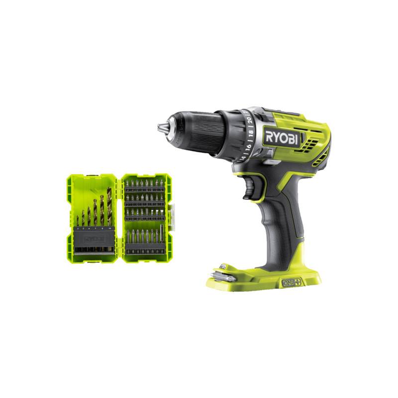 Ryobi - Pack RYOBI - Perceuse-visseuse R18DD3-0 - 18V One+ sans batterie ni chargeur - Coffret antichocs empilable 38 accessoires de perçage-vissage - porte - Image 1