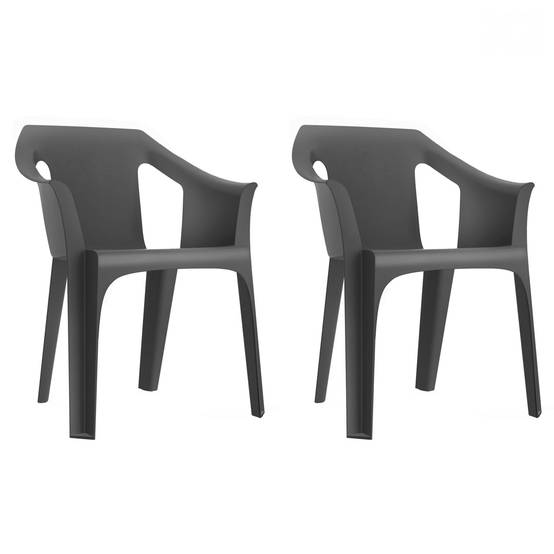 Set 2 fauteuils intérieur, extérieur gris foncé COOL garbar - Image 1