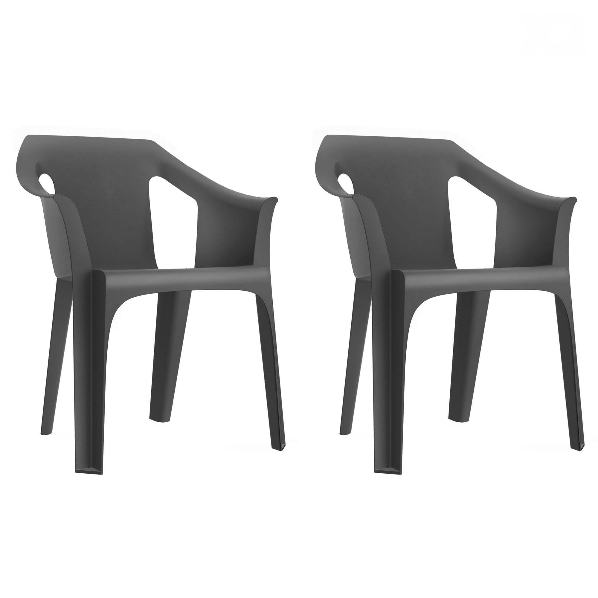 Set 2 fauteuils intérieur, extérieur gris foncé COOL garbar - Image 1