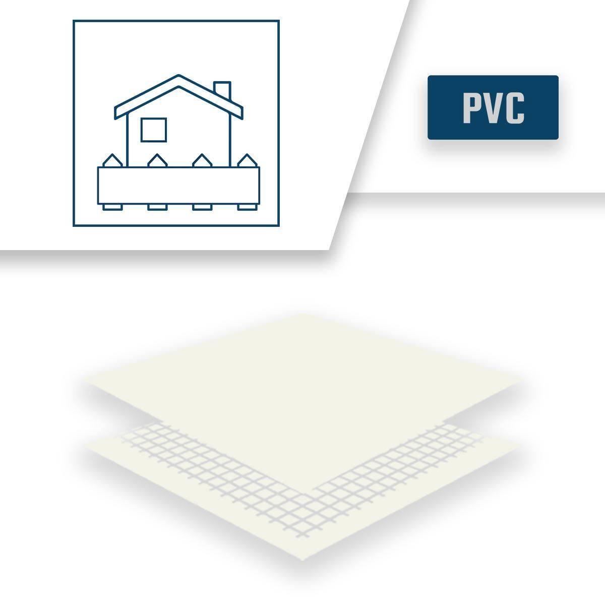 Bâche Brise Vue Blanche 3x5 m XP640BV - Garantie 10 ans - Brise vent occultant - Pare vue jardin - Made in France TECPLAST - Image 4