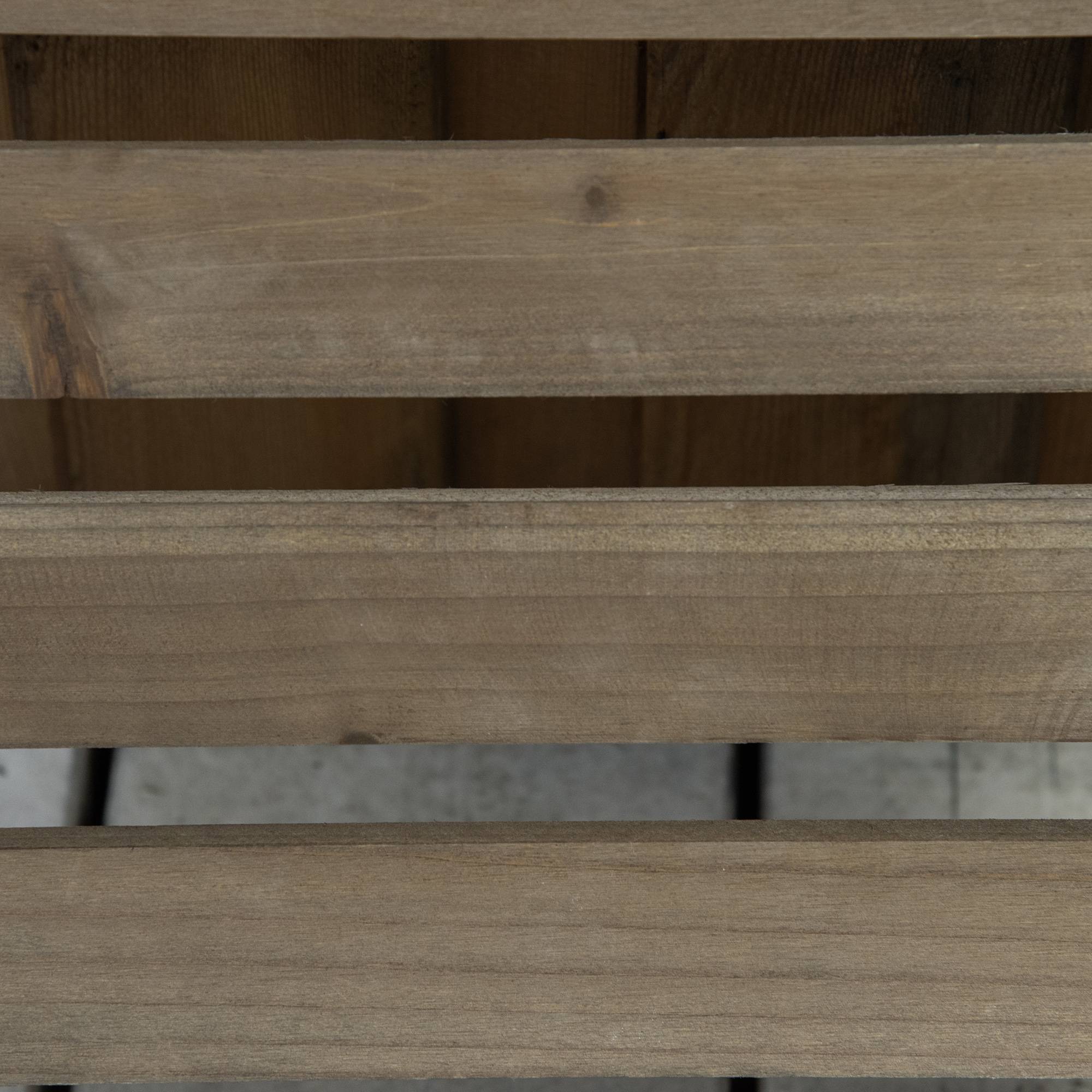 Lot de 2 supports à plantes en bois à roulettes, pour pots d'intérieur/extérieur, capacité de charge 50 kg, marron foncé - Image 10