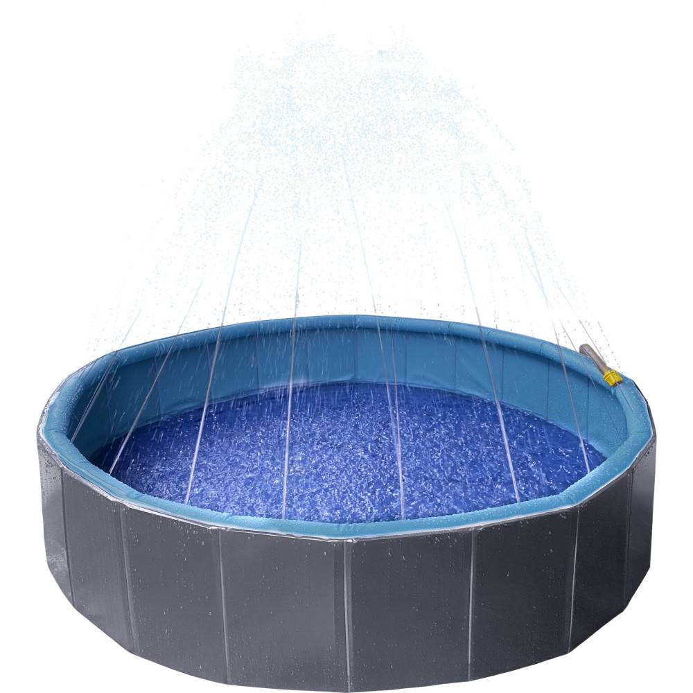 Flamingo - Piscine avec jet d'eau ø 120 x 30 cm bleu et gris pour chien - Image 1