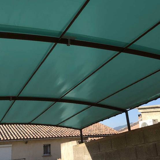 Bâche pour Carport Verte 2x3 m XP640CP - Garantie 10 ans - Toile PVC étanche pour abri de voiture - Made in France TECPLAST - Image 7