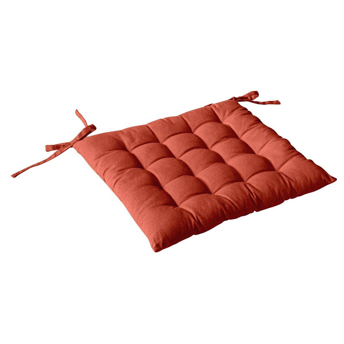 Enjoy Home - Galette de Chaise Piquée Uni "Panama" 38x38cm Terracotta - Image 1