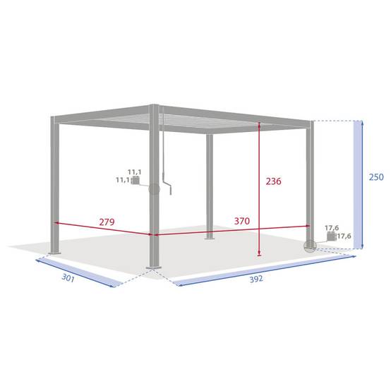 Hesperide - Pergola bioclimatique "Evora" 4 x 3m en aluminium Graphite - Hespéride - Image 4