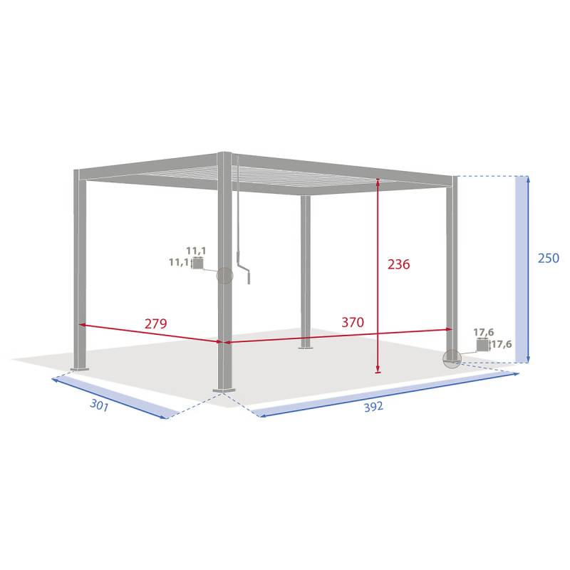 Hesperide - Pergola bioclimatique "Evora" 4 x 3m en aluminium Graphite - Hespéride - Image 4