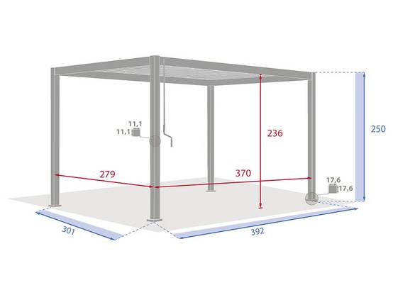 Hesperide - Pergola bioclimatique "Evora" 4 x 3m en aluminium Graphite - Hespéride - Image 7