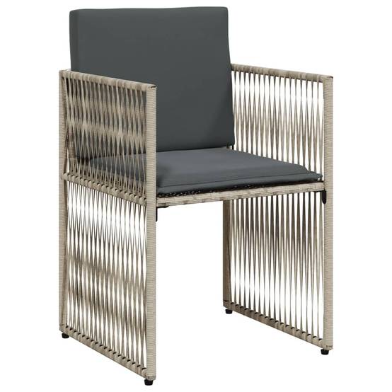 Ensemble de 7 pcs table de jardin et chaises avec coussins - mobilier de jardin gris clair rotin - Image 5