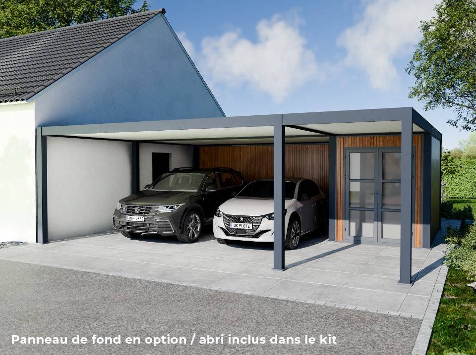 Carport Aluminium 760 x 645 cm NEWARK - 43 m² - Hauteur : 255 - 2 Voitures - Image 3