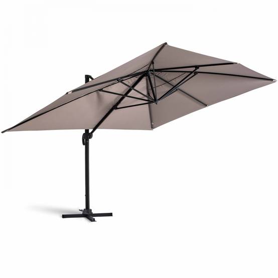 Oviala - Parasol déporté inclinable et rotatif 4x3m en aluminium taupe Caserta - Oviala - Image 2
