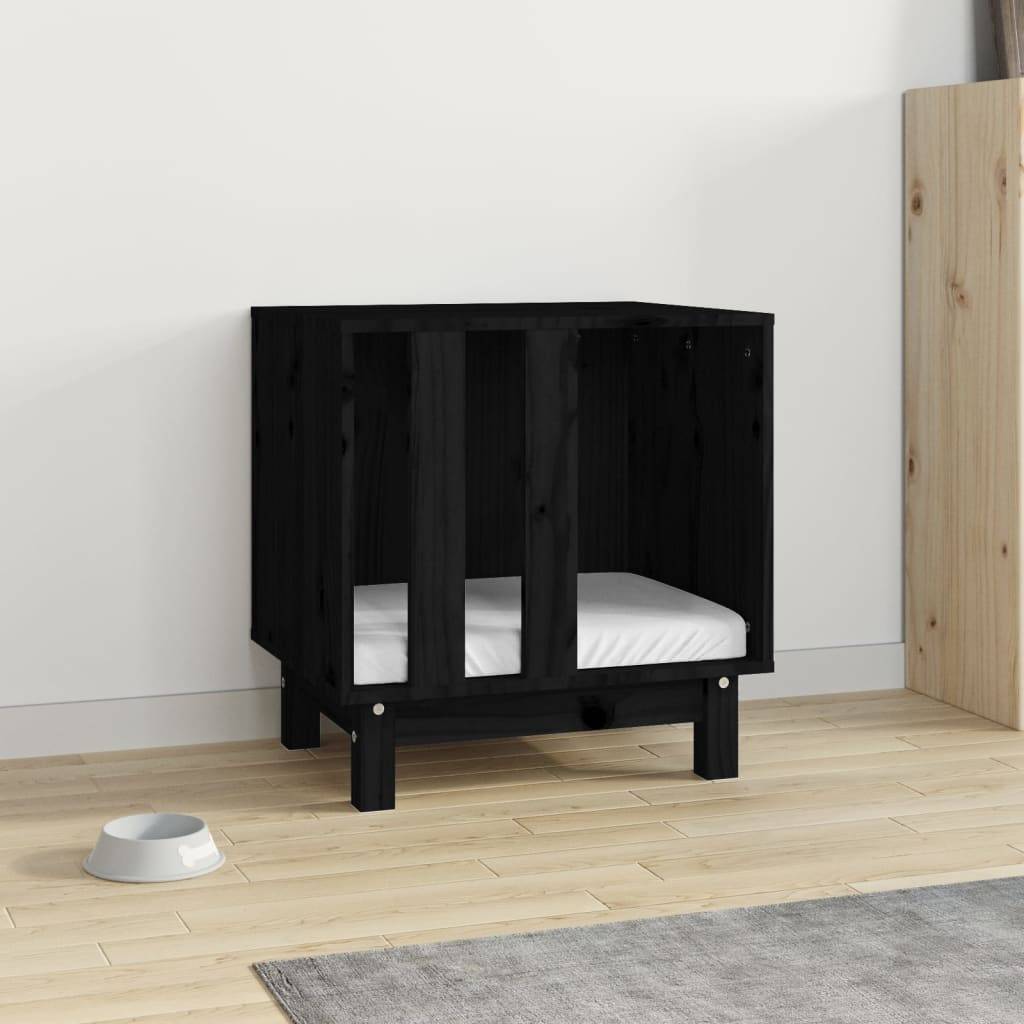 Vidaxl - Niche pour chien Noir 50x40x52 cm Bois de pin massif vidaXL 822475 - Image 4