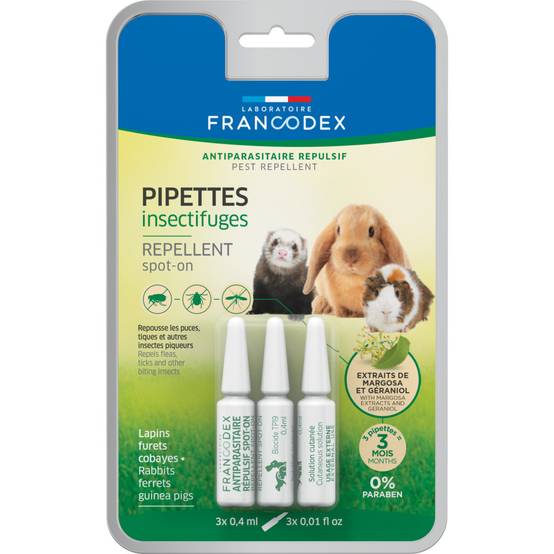 3 Pipettes Insectifuges Lapins, Furets et Cobayes. - Image 2