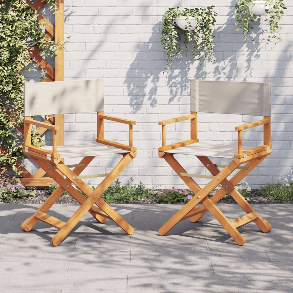 Maison Chic - Lot de 2 Chaises de jardin pliables - Chaises d'extérieur - Chaise pliante de jardin blanc crème tissu-JU12471 - Image 2