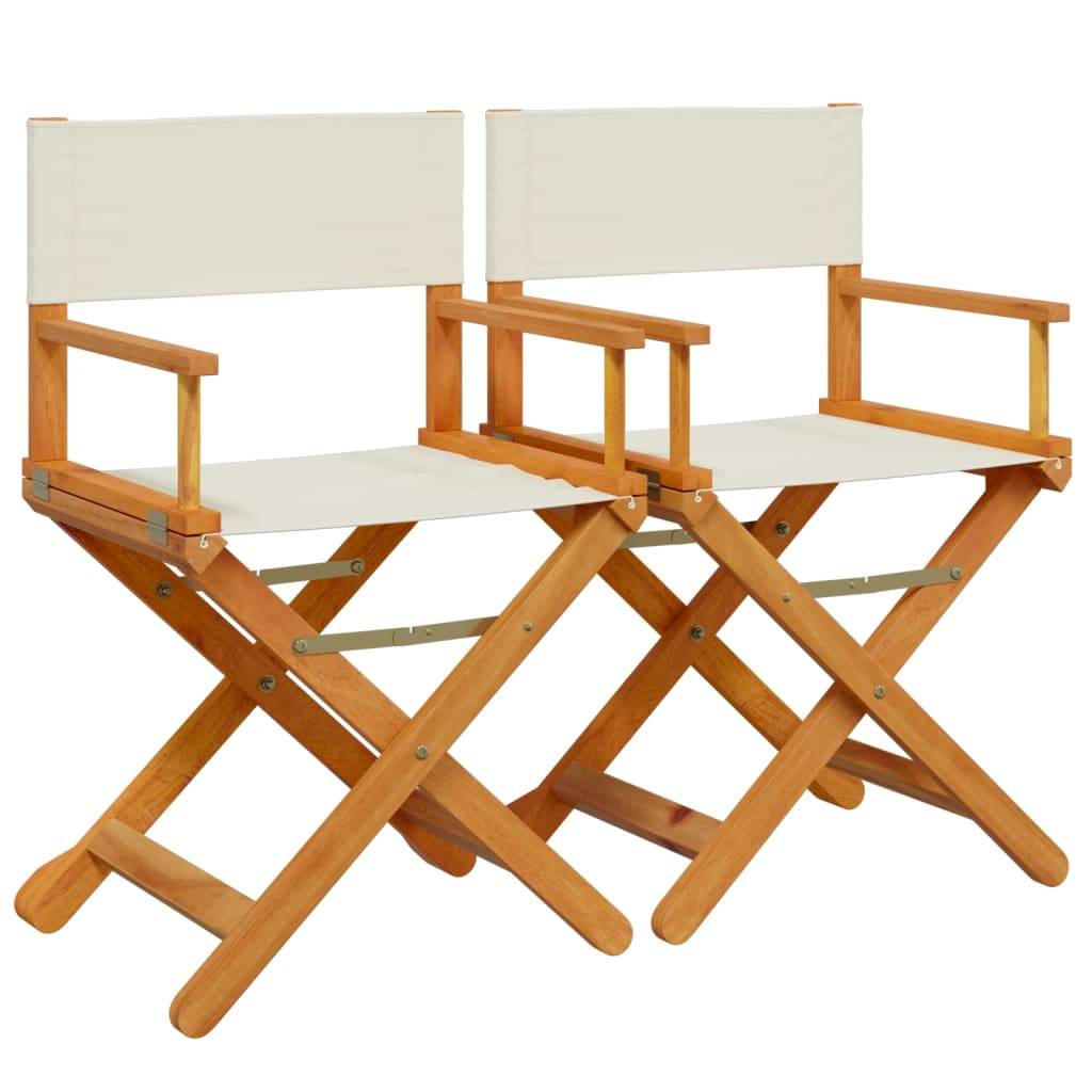 Maison Chic - Lot de 2 Chaises de jardin pliables - Chaises d'extérieur - Chaise pliante de jardin blanc crème tissu-JU12471 - Image 1
