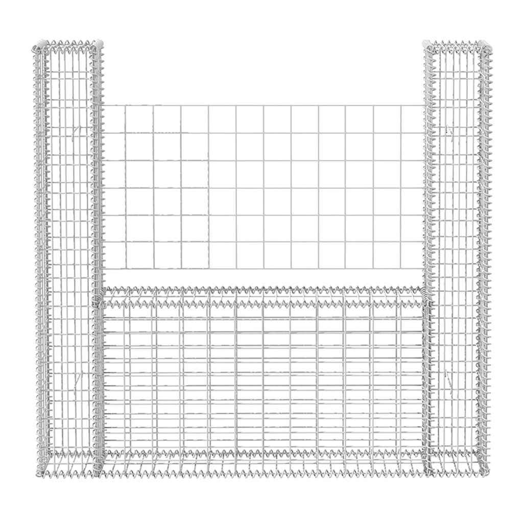 PANGIVO - Panier de gabion en forme de U Acier galvanisé Argenté 160 x 20 x 150 cm - PANGIVO - Image 4