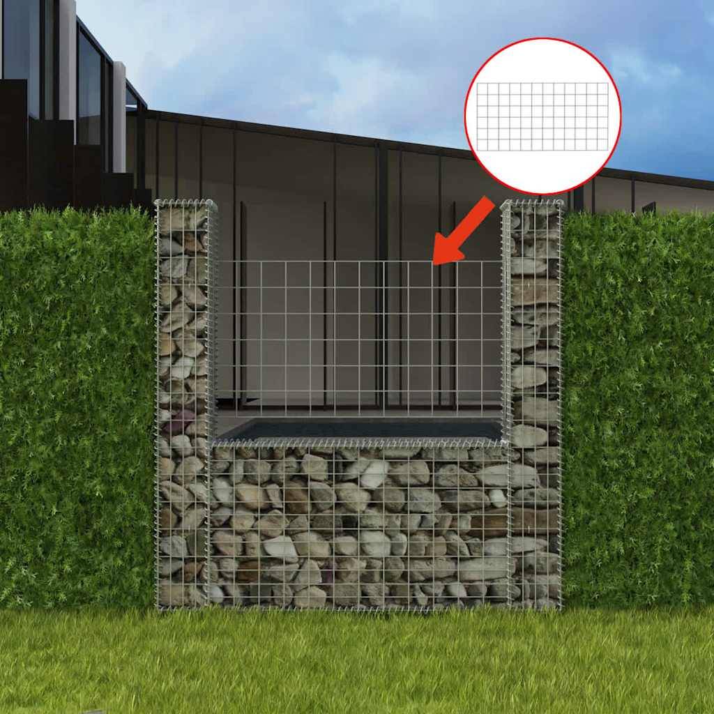 PANGIVO - Panier de gabion en forme de U Acier galvanisé Argenté 160 x 20 x 150 cm - PANGIVO - Image 1