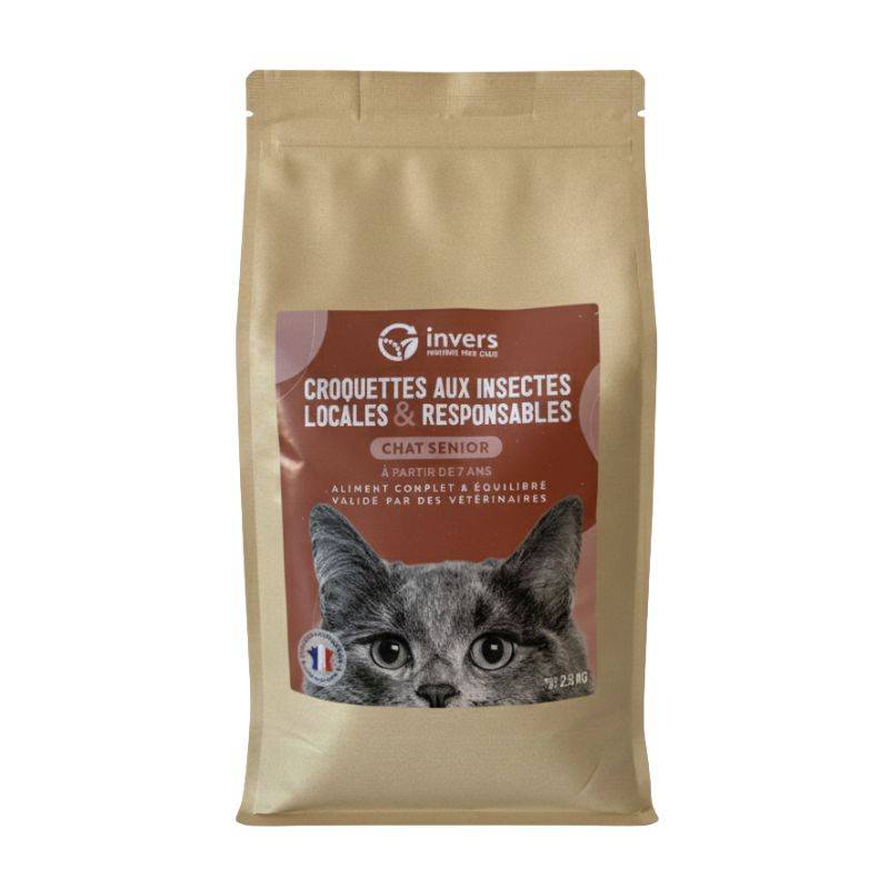 Croquettes aux insectes pour chat sénior 2,5kg - Invers - Image 1