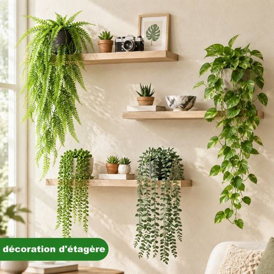 4 Pièces Plantes Artificielles Fausses Tombantes Pots Déco Intérieur Extérieur Sans Entretien - Image 8