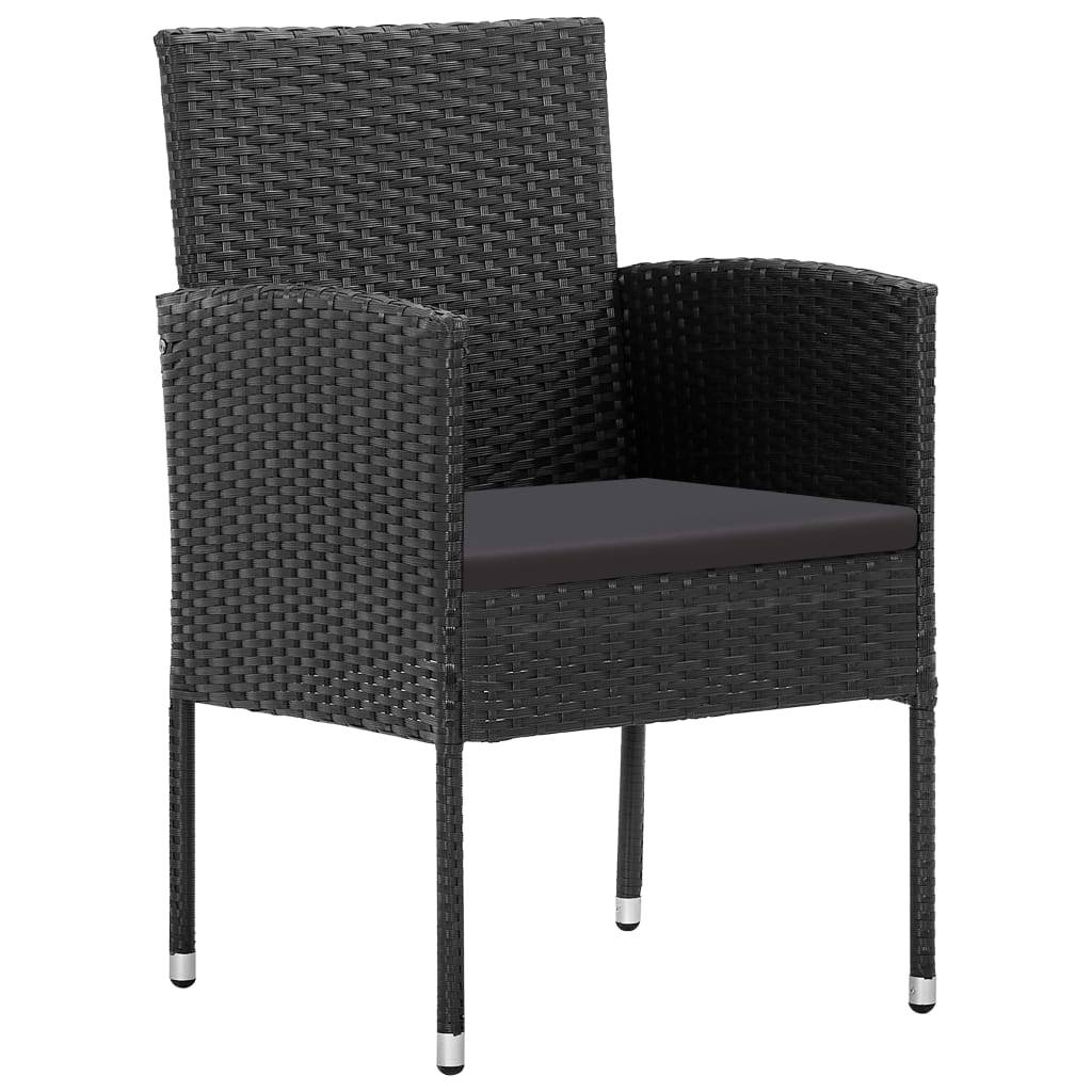PANGIVO - Chaises de jardin coussins noir lot de 4 52 x 56 x 88 cm résine tressée - PANGIVO - Image 2