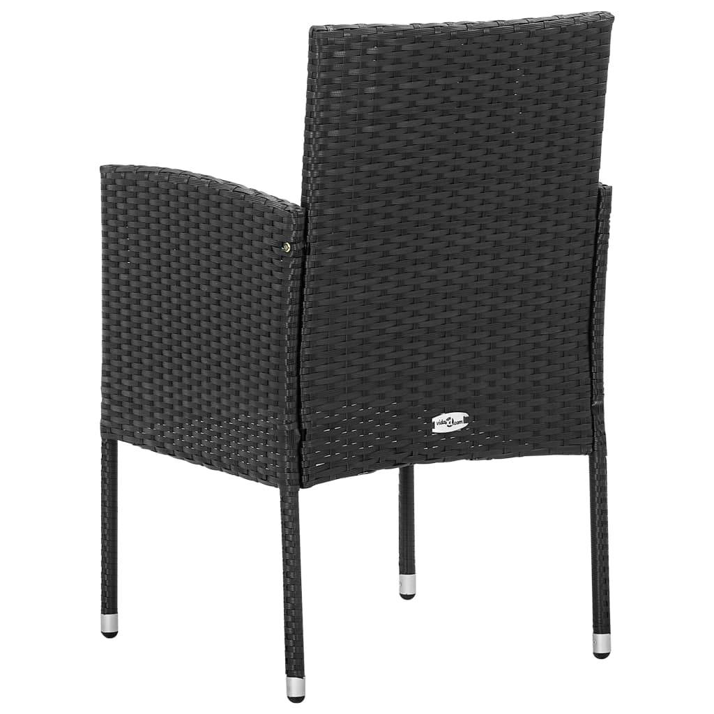 PANGIVO - Chaises de jardin coussins noir lot de 4 52 x 56 x 88 cm résine tressée - PANGIVO - Image 5