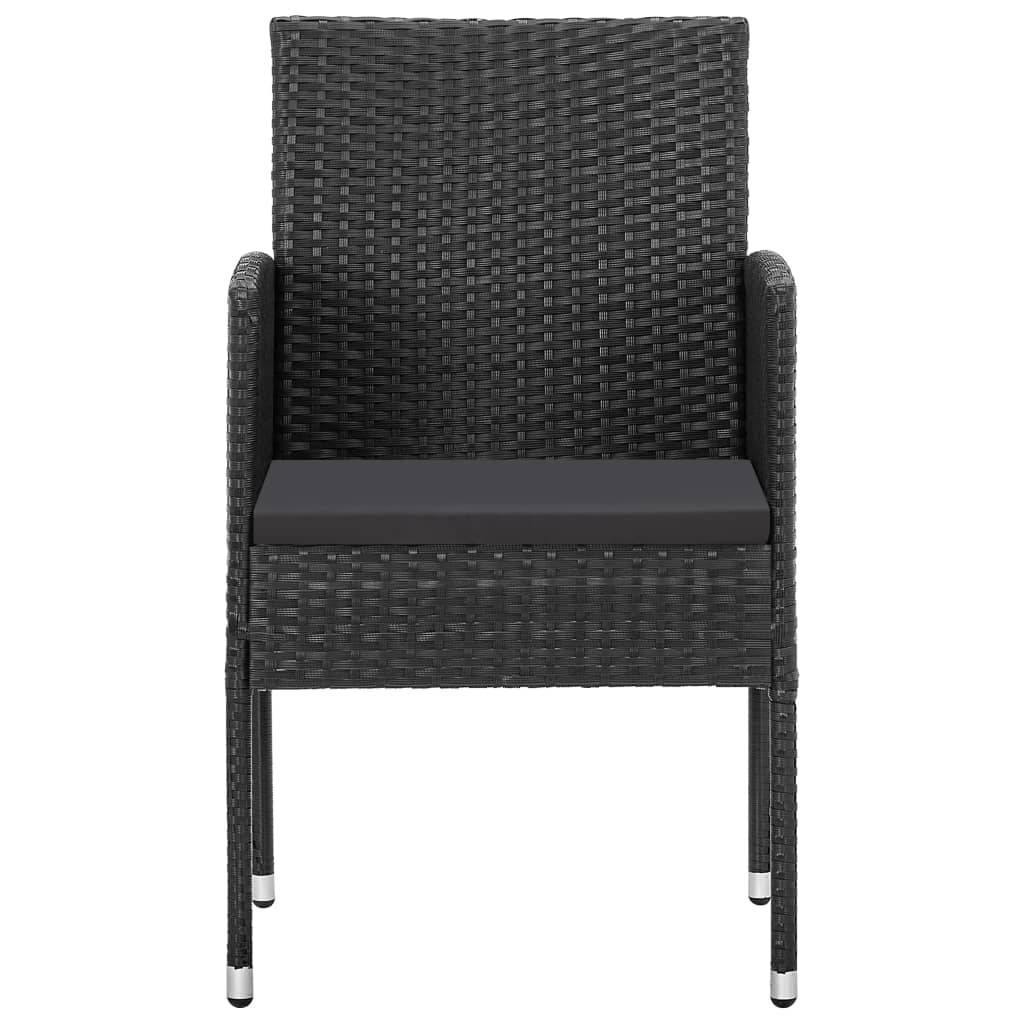 PANGIVO - Chaises de jardin coussins noir lot de 4 52 x 56 x 88 cm résine tressée - PANGIVO - Image 3