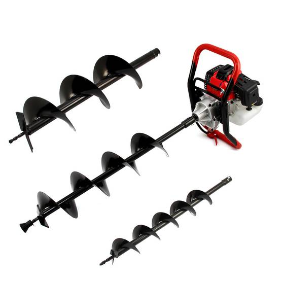 Monstershop - Tarière T-Mech 52cc, Bétonnière & Enfonce Poteaux 120mm Moteur à 4 temps - Image 3