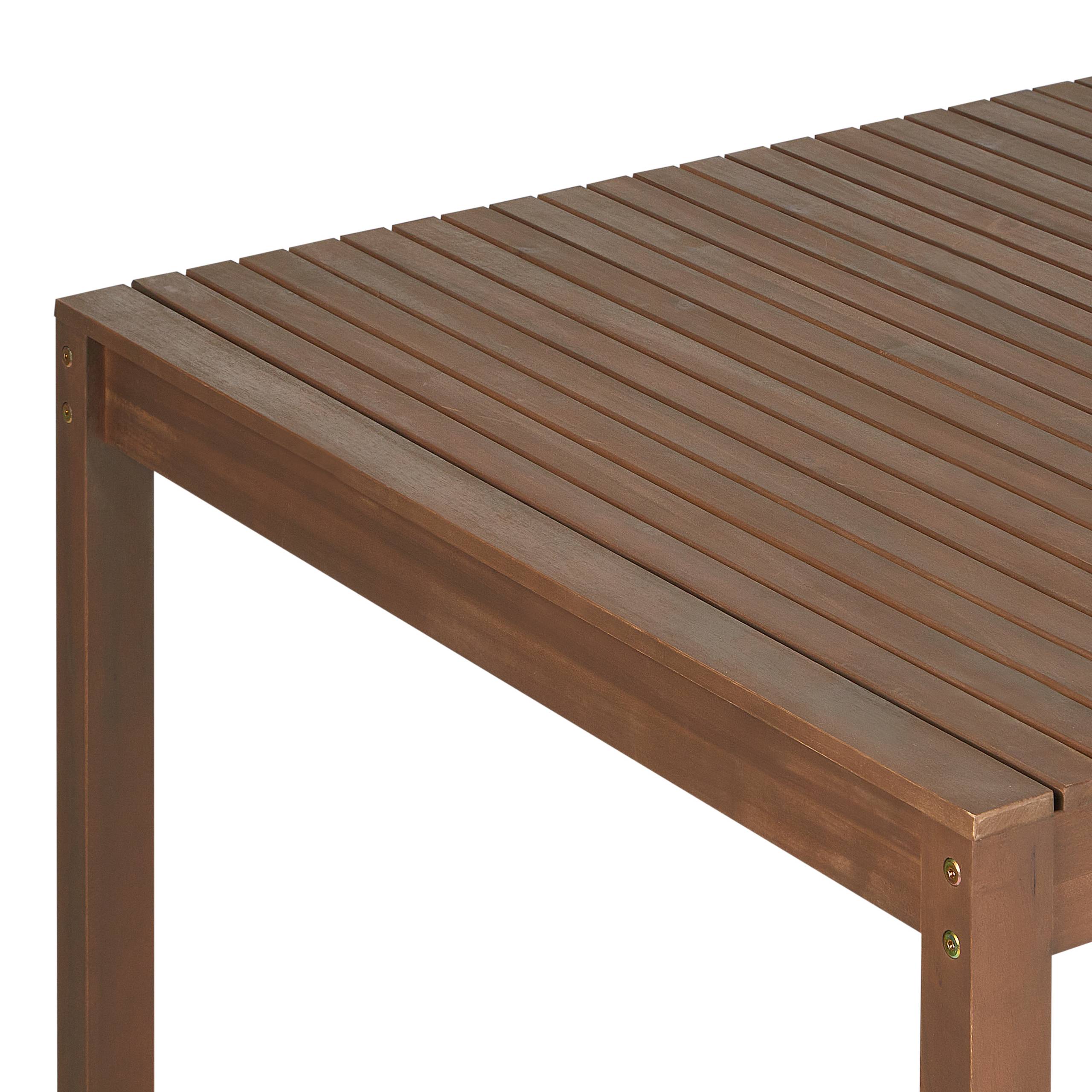 Beliani - Ensemble de Jardin en Bois d'Acacia Foncé 180 x 90 cm Table et 8 Chaises avec Chariot à Roulettes Mobilier Extérieur Rustique - Image 6