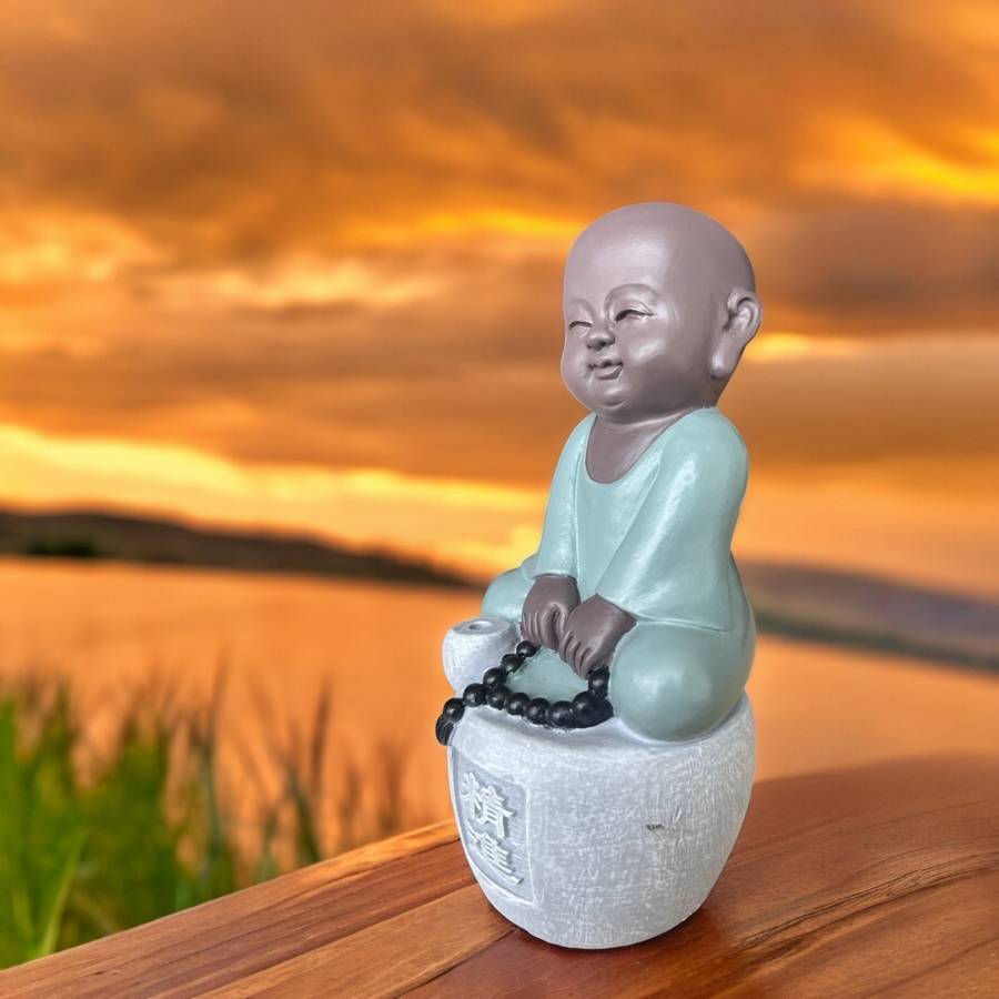Zen Light - Statue Bouddha Porte-Encens Progression - Bonze Sérénité-Ambiance Zen-Fabrication Artisanale -H14cm–Zen'Light - Image 2